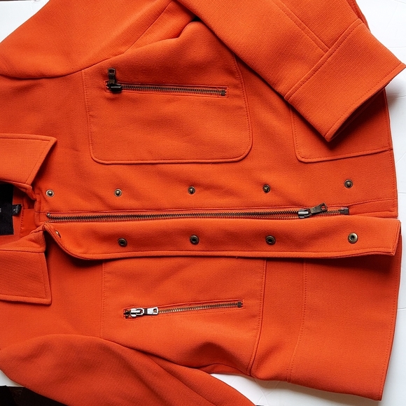 Ladies Banana Republic Jacket Size 6 With Zipper and Buttons Orange - Picture 7 of 9